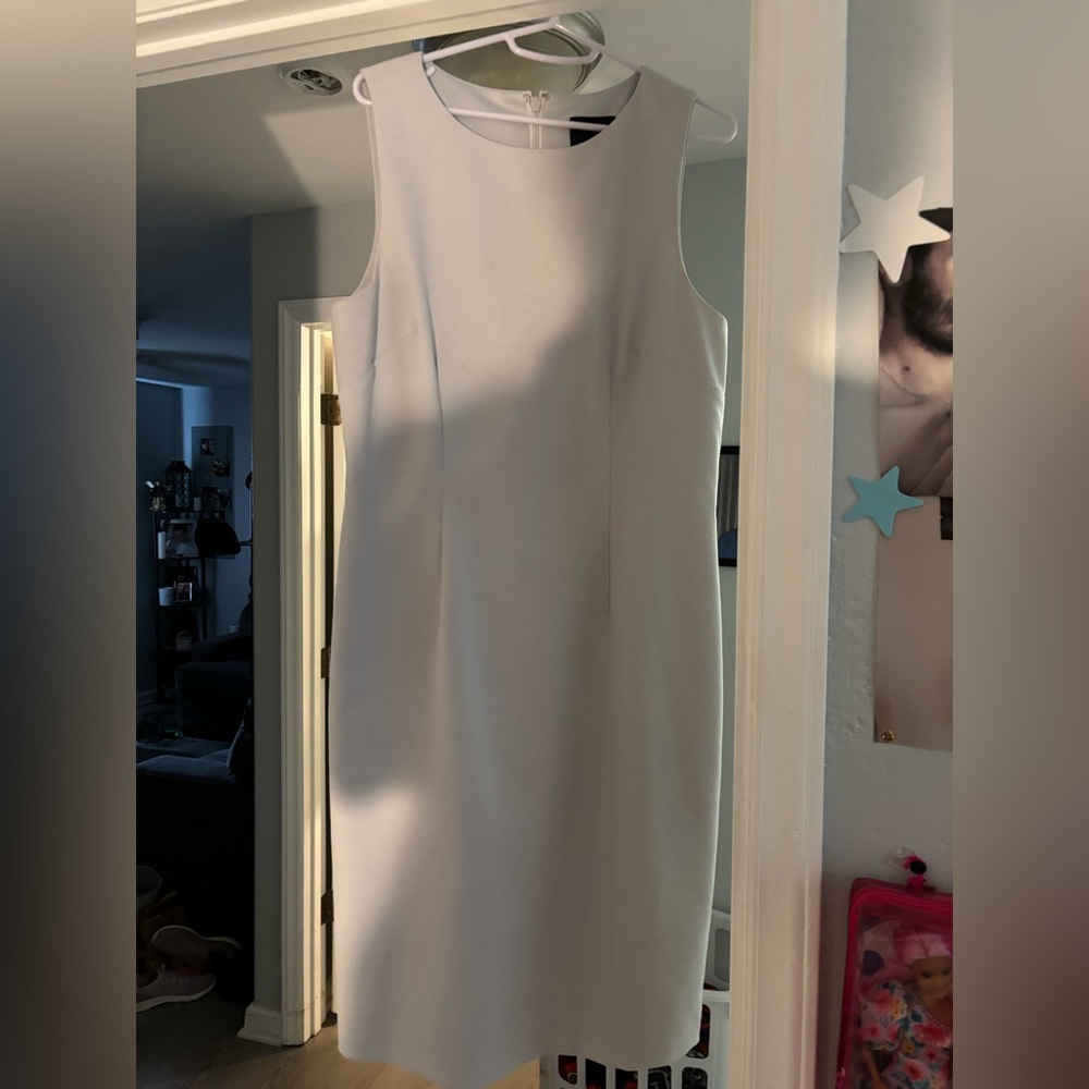 Alex Marie Cream Sheath Midi Dress for Wedding Guest